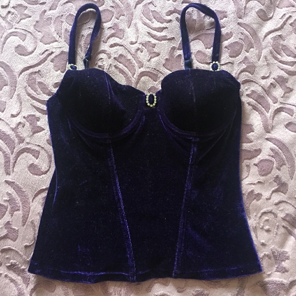 Urban Behavior Tops - Urban Behaviour Purple Velvet Bustier Corset